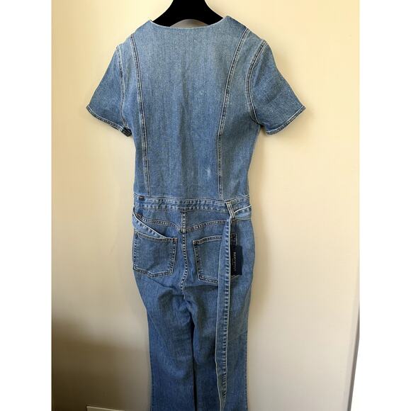 RAMY BROOK Helena Jumpsuit Zip Front Flare Leg Light Wash Denim Size 27 NEW - Picture 11 of 12